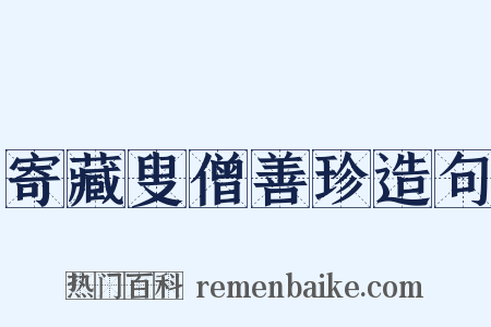 寄藏叟僧善珍造句是什么意思的图片